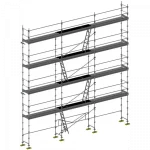 échafaudage façadier dacame duo 45 de 100m2 avec lisses planchers et plinthes
