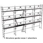 échafaudage façadier dacame duo45 de 104m2 avec garde corps et planchers