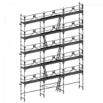 échafaudage façadier dacame duo 45 de 120m2 avec garde-corps planchers et plinthes
