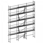 échafaudage façadier dacame duo 45 de 120m2 avec lisses planchers et plinthes