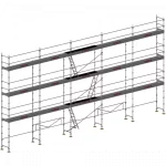 échafaudage façadier dacame duo 45 de 128m2 avec lisses planchers et plinthes