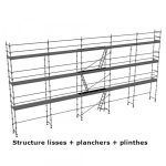 échafaudage façadier dacame duo 45 de 128m2 avec lisses planchers et plinthes