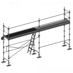 échafaudage façadier dacame duo 45 de 28m2 avec lisses planchers et plinthes