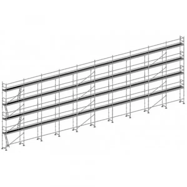 échafaudage façadier dacame duo 45 de 310m2 avec lisses planchers et plinthes