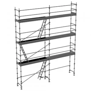 échafaudage façadier dacame duo 45 de 56m2 avec lisses planchers et plinthes