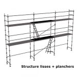 échafaudage façadier dacame duo 45 de 60m2 avec lisses et planchers
