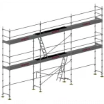 échafaudage façadier dacame duo 45 de 60m2 avec lisses planchers et plinthes