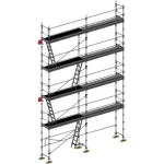 échafaudage façadier dacame duo 45 de 70m2 avec lisses planchers et plinthes
