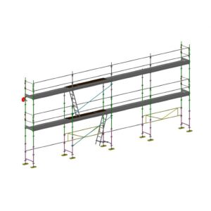 échafaudage façadier dacame duo45 de 78m2 avec lisses planchers et plinthes