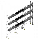 échafaudage façadier dacame duo 45 de 80m2 avec garde-corps planchers et plinthes