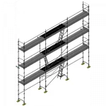 échafaudage façadier dacame duo 45 de 80m2 avec lisses planchers et plinthes