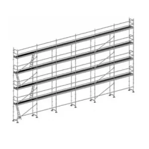échafaudage façadier dacame duo 45 de 190m2 avec lisses planchers et plinthes