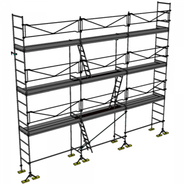 échafaudage de maçon dacame dcm 49 de 80m2 avec garde corps planchers et plinthes