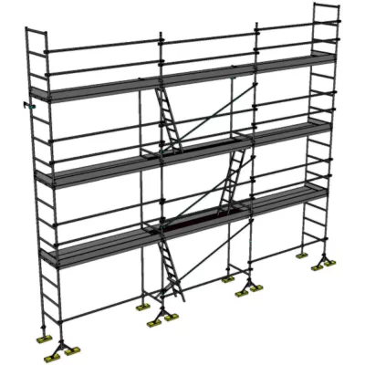 échafaudage de maçon dacame dcm 49 de 80m2 avec lisses planchers et plinthes