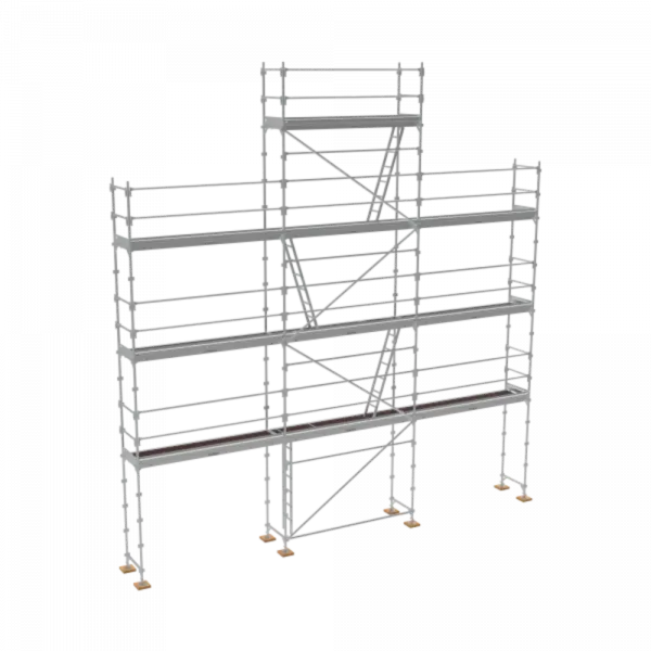 échafaudage façadier tubesca comabi R200 pignon de 88m2 en acier avec lisses