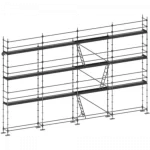 échafaudage multidirectionnel dacame meka 48 de 104m2 avec lisses