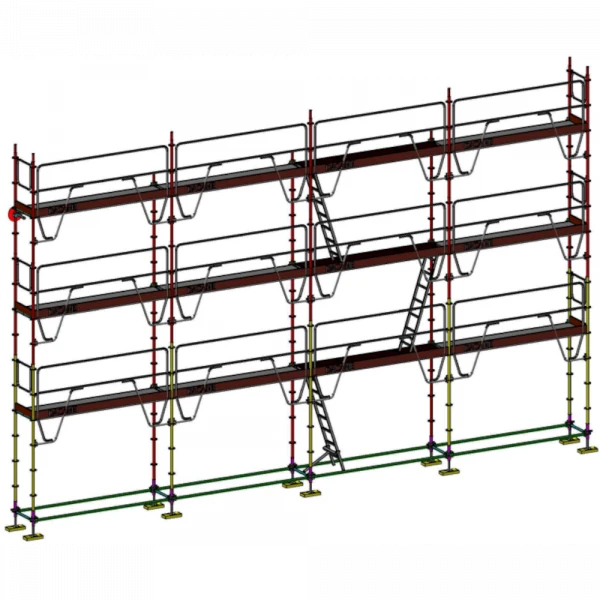 échafaudage multidirectionnel dacame meka 48 de 104m2 avec garde corps