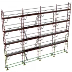 échafaudage multidirectionnel dacame meka 48 de 130m2 avec garde corps
