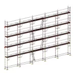 échafaudage multidirectionnel dacame meka 48 de 160m2 avec garde corps
