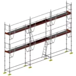 échafaudage multidirectionnel dacame meka 48 de 60m2 avec garde corps