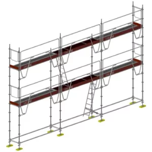 échafaudage multidirectionnel dacame meka 48 de 60m2 avec garde corps