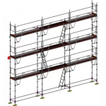échafaudage multidirectionnel dacame meka 48 de 80m2 avec garde corps